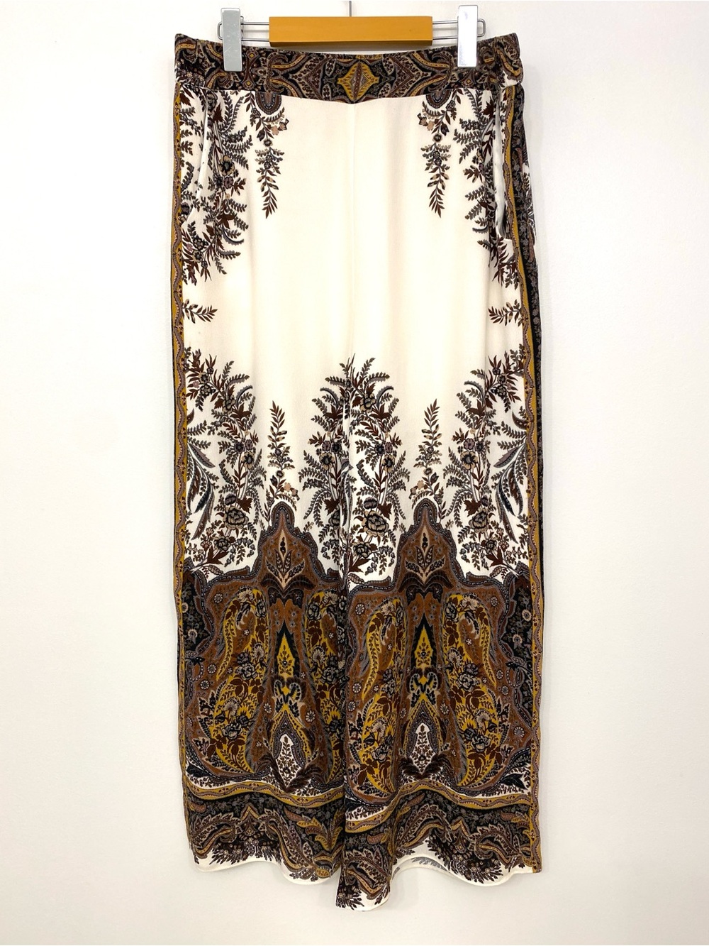 Kobi Halperin Paisley Wide Leg Ankle Pants Neutral Boho Resort Size L / US 12